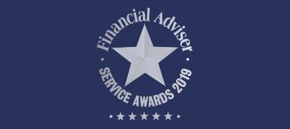 Five star rating for investments - Financial Adviser Service Awards 2019 - Logo